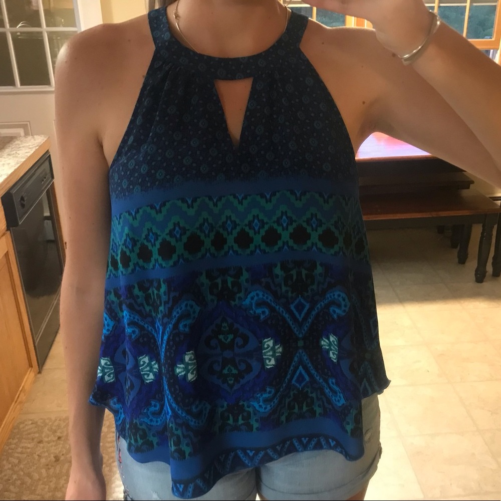 Express multicolor blue tank, like new!